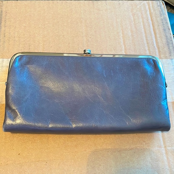 Hobo grey leather Lauren clutch wallet - Picture 1 of 7